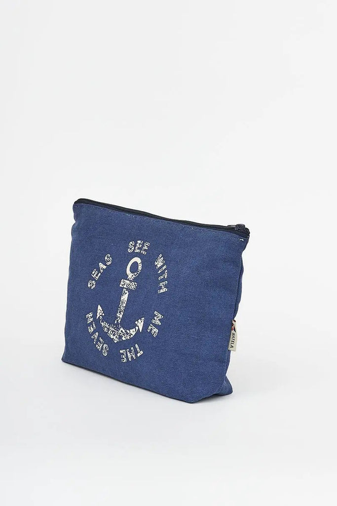Bolso o neceser grande Azul con Ancla. 