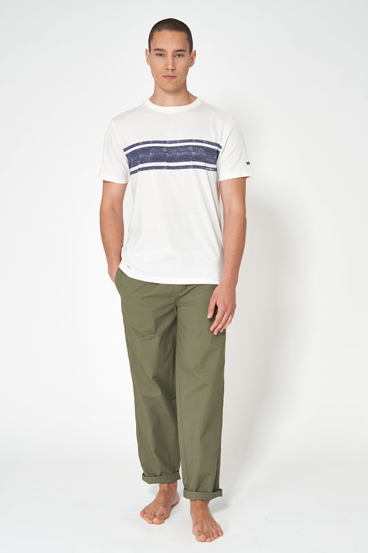 Cotton T-shirt with a striped design