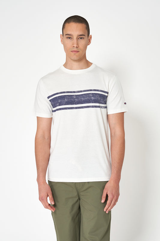 Cotton T-shirt with a striped design