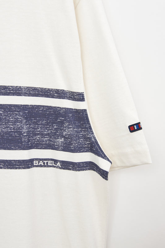 Cotton T-shirt with a striped design