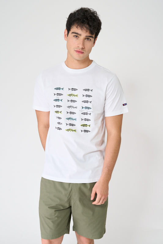 Cotton T-shirt with fish