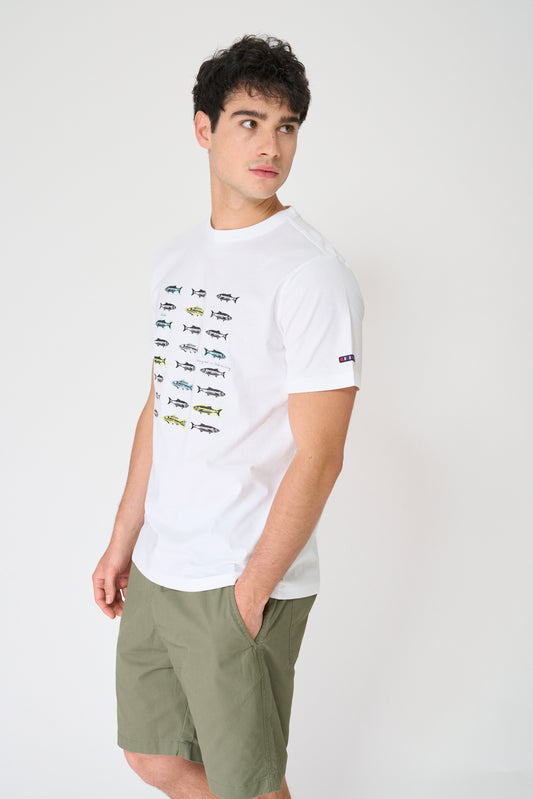Cotton T-shirt with fish