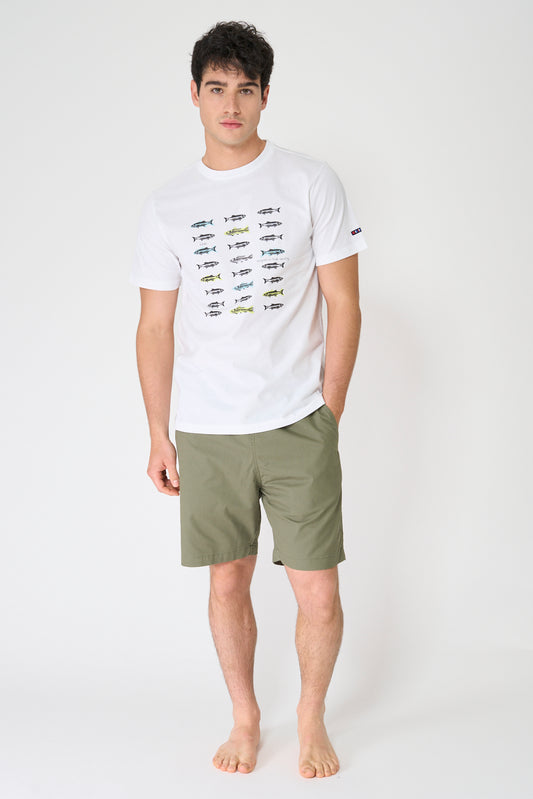 Cotton T-shirt with fish