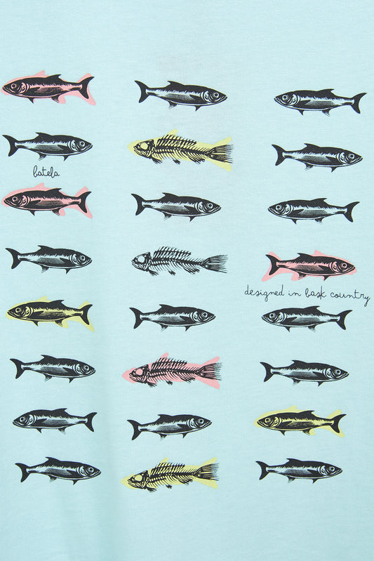 Cotton T-shirt with fish