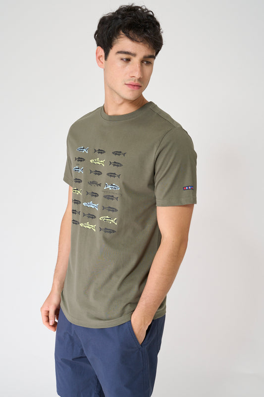 Cotton T-shirt with fish