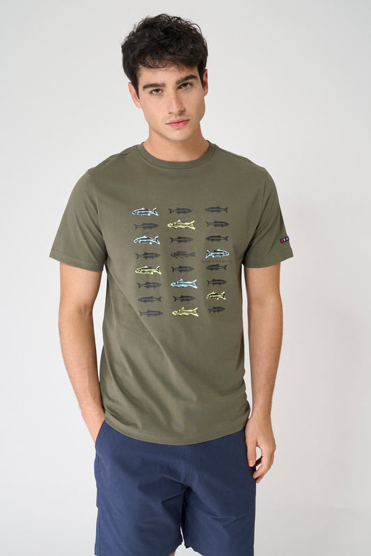 Cotton T-shirt with fish