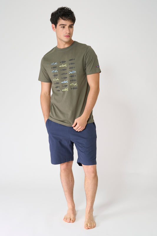 Cotton T-shirt with fish