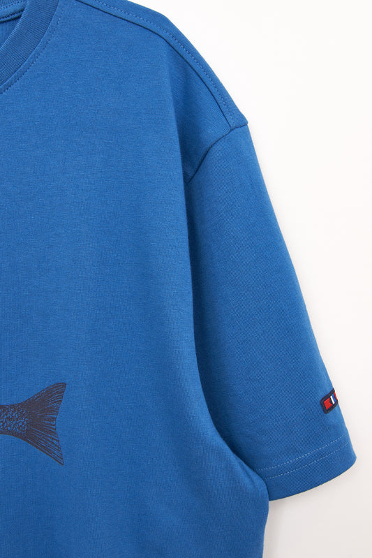 Cotton blend t-shirt with fish print