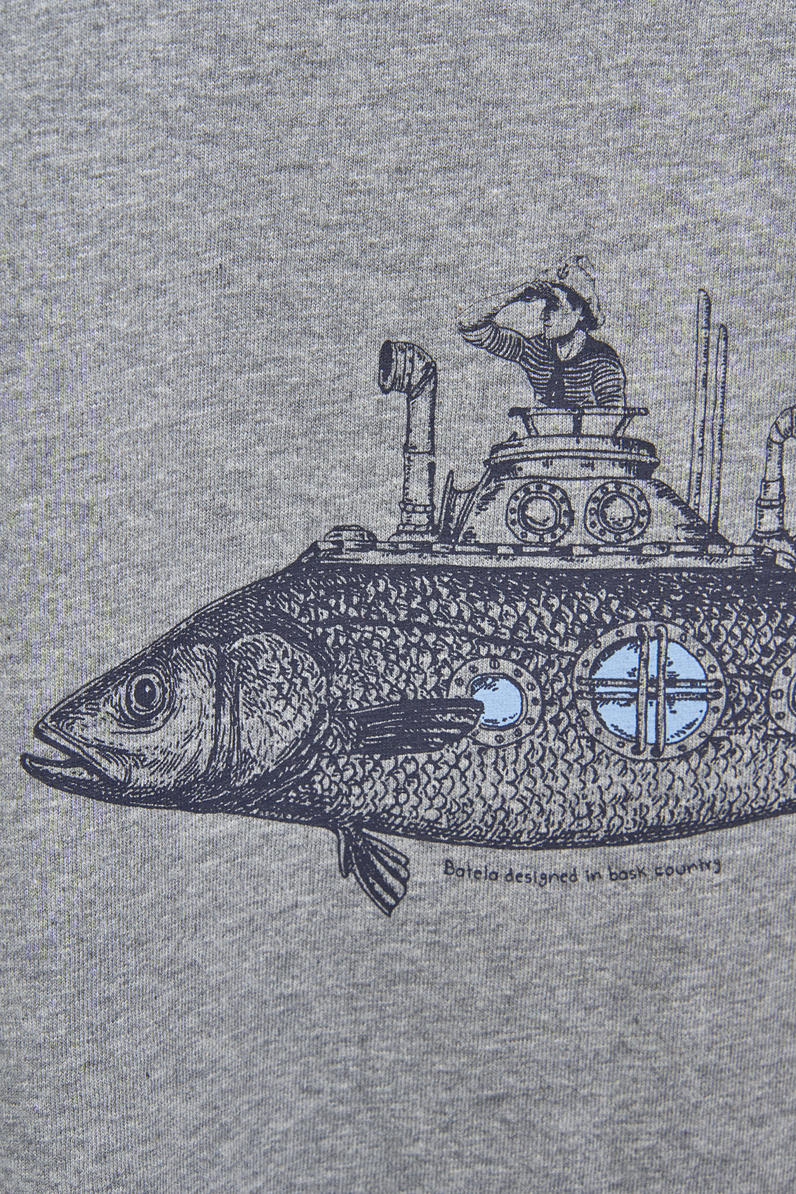 T-shirt en mélange de coton avec motif poisson