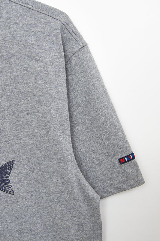 Cotton blend t-shirt with fish print