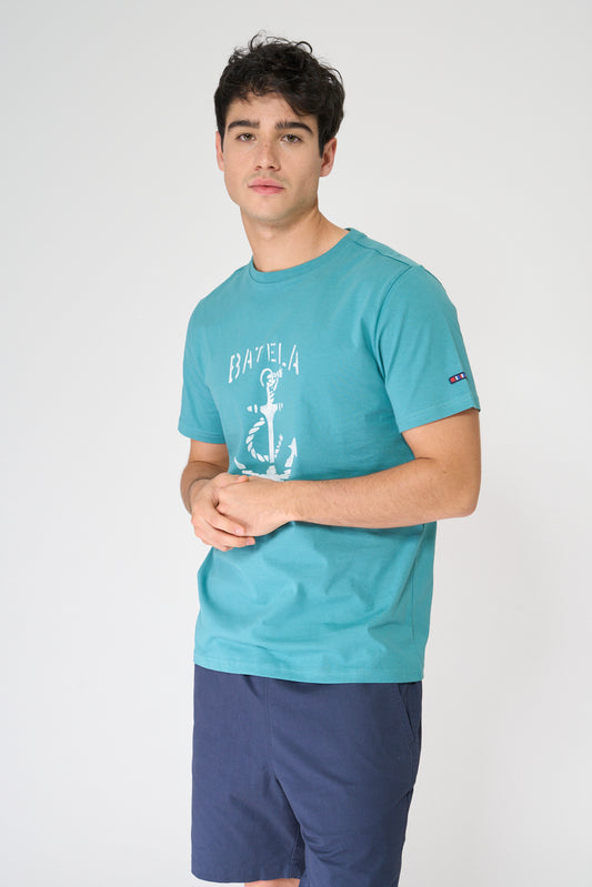 Cotton T-shirt with anchor and Batela logo