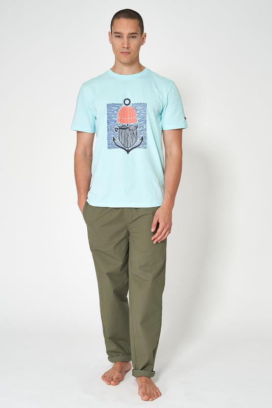 Camiseta de algodón con gráfico frontal de marinero