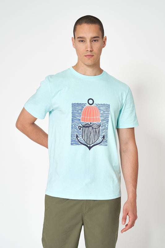 Camiseta de algodón con gráfico frontal de marinero