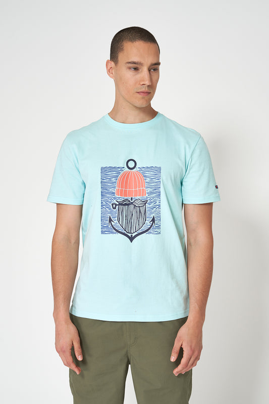 Camiseta de algodón con gráfico frontal de marinero