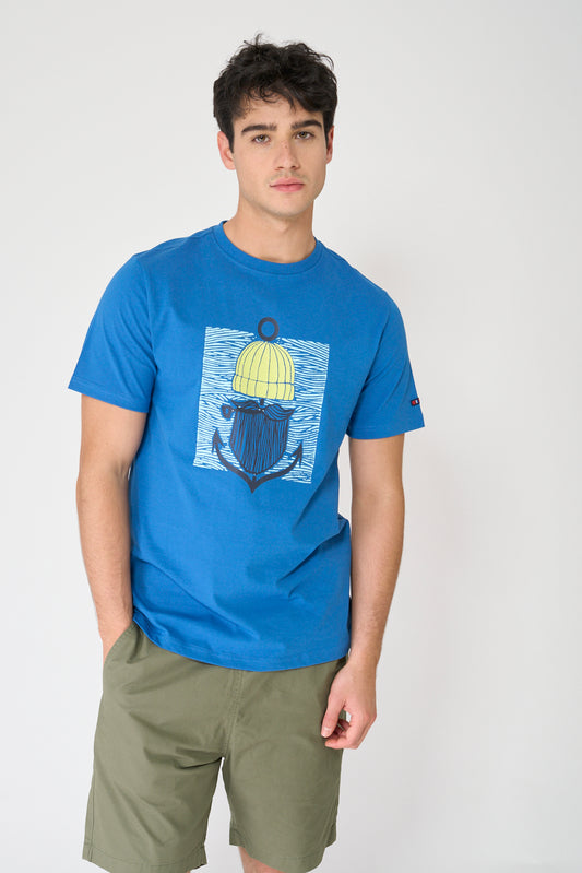 Camiseta de algodón con gráfico frontal de marinero