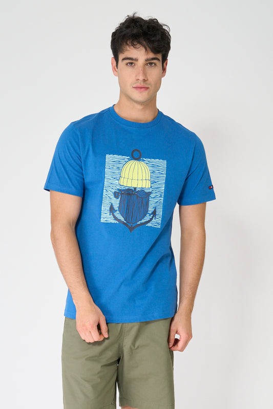 Camiseta de algodón con gráfico frontal de marinero