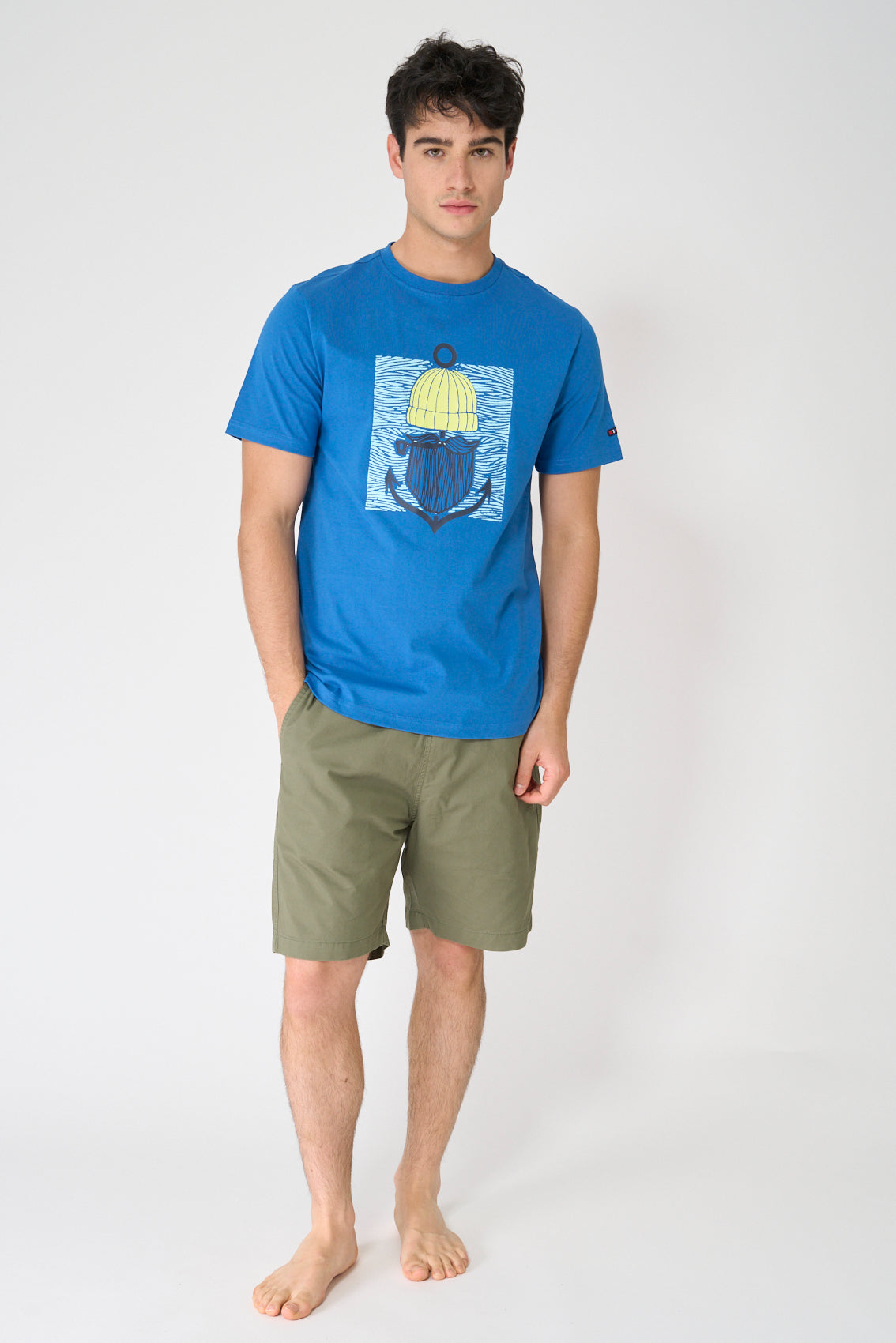 T-shirt en coton avec motif marin sur le devant
