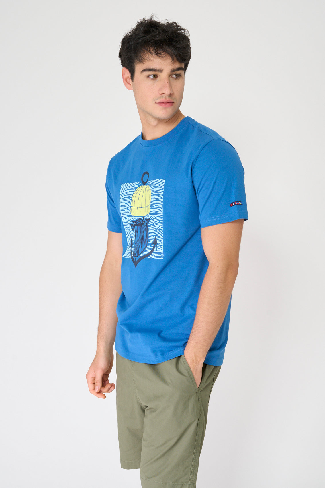 T-shirt en coton avec motif marin sur le devant