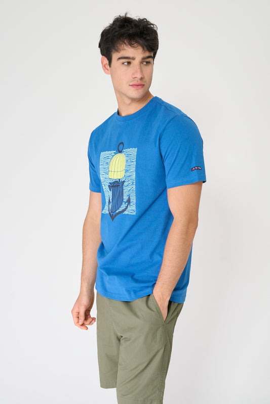 Camiseta de algodón con gráfico frontal de marinero