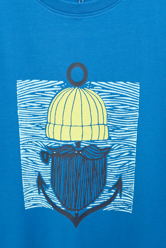 Camiseta de algodón con gráfico frontal de marinero