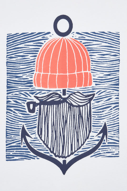 Camiseta de algodón con gráfico frontal de marinero