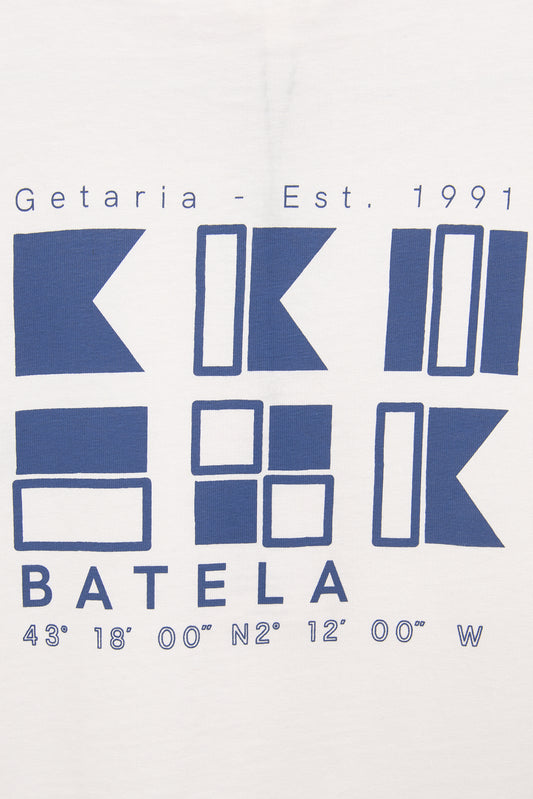 Camiseta de algodón mezcla con logo y banderas Batela