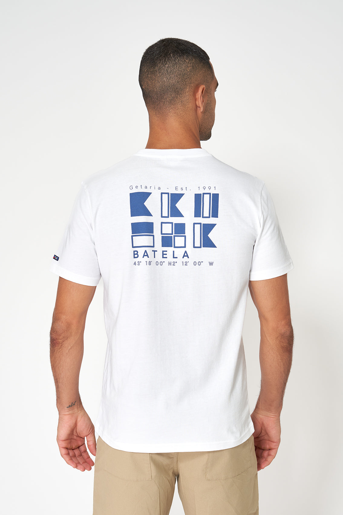 T-shirt en coton mélangé avec logo et drapeaux Batela