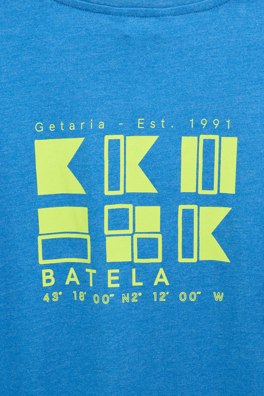 Camiseta de algodón mezcla con logo y banderas Batela