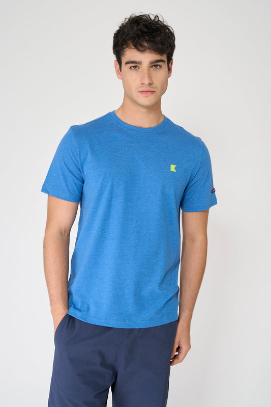 Camiseta de algodón mezcla con logo y banderas Batela