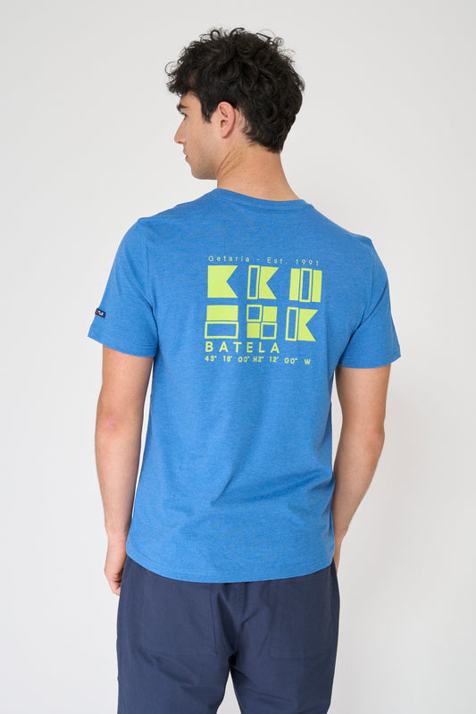 Camiseta de algodón mezcla con logo y banderas Batela