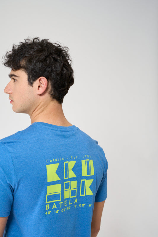 Camiseta de algodón mezcla con logo y banderas Batela