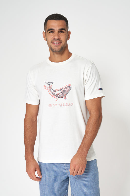Camiseta de algodón con estampado ballena