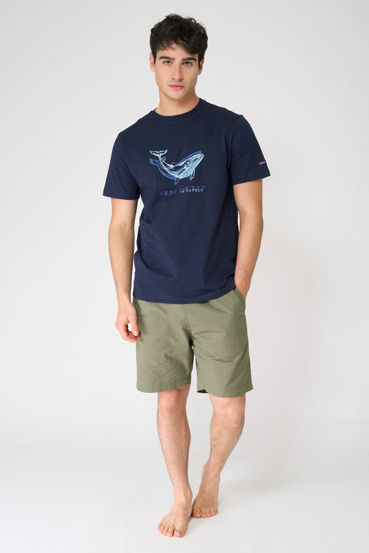 Camiseta de algodón con estampado ballena