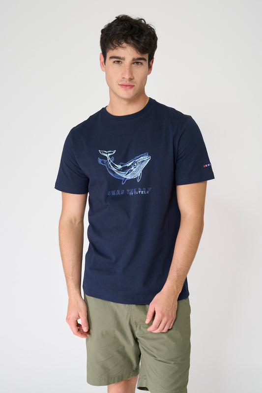 Camiseta de algodón con estampado ballena