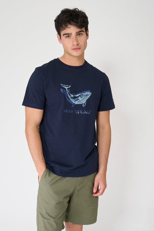 Camiseta de algodón con estampado ballena