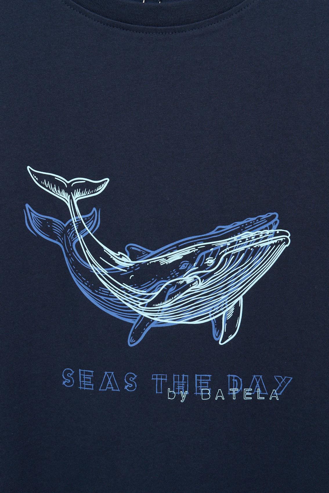Cotton T-shirt with whale print