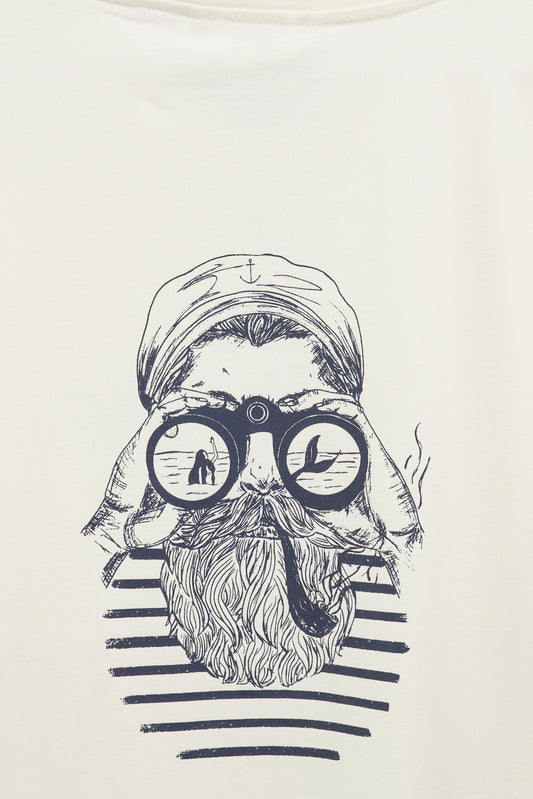 Camiseta de algodón con ilustración en la espalda