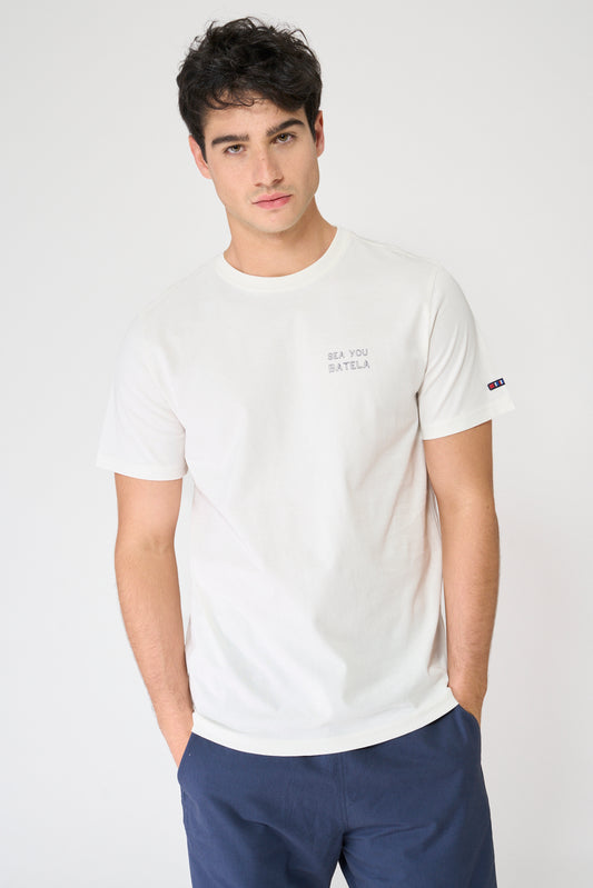 Camiseta de algodón con ilustración en la espalda