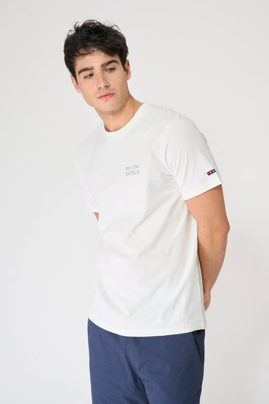 Camiseta de algodón con ilustración en la espalda