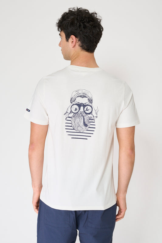 Camiseta de algodón con ilustración en la espalda