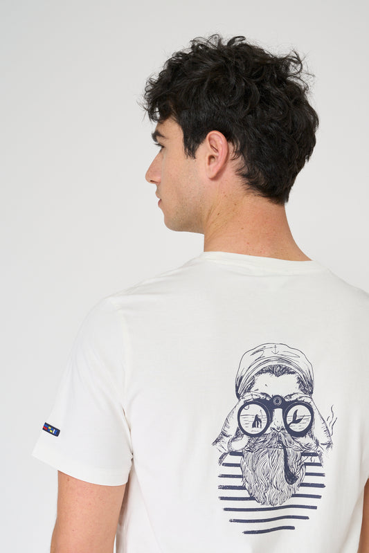 Camiseta de algodón con ilustración en la espalda