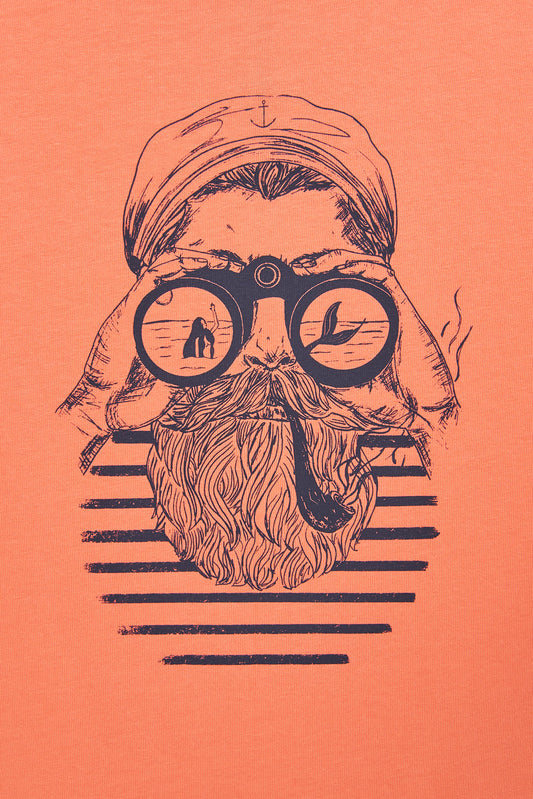 Camiseta de algodón con ilustración en la espalda