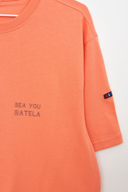 Camiseta de algodón con ilustración en la espalda