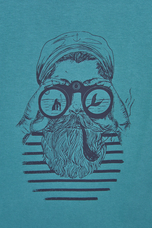 Camiseta de algodón con ilustración en la espalda