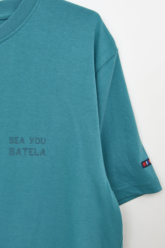 Camiseta de algodón con ilustración en la espalda