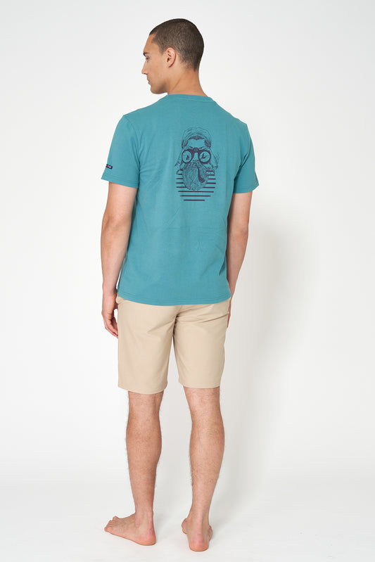 Camiseta de algodón con ilustración en la espalda