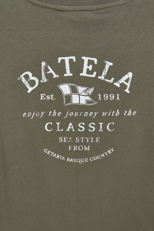 Camiseta de algodón con logo en la espalda