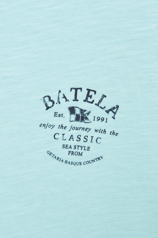 Camiseta de algodón flamé con logo Batela