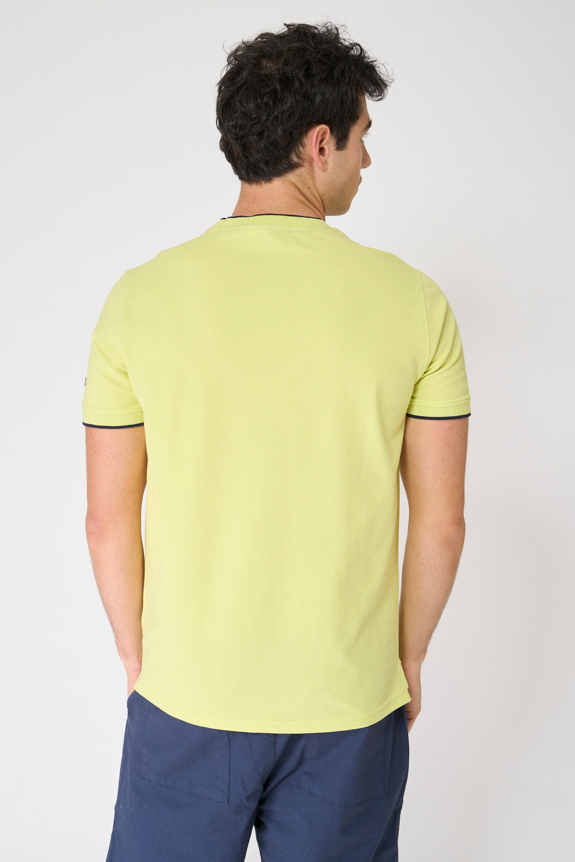 T-shirt piqué en coton avec col rond