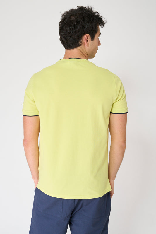 Camiseta de algodón piqué con cuello redondo